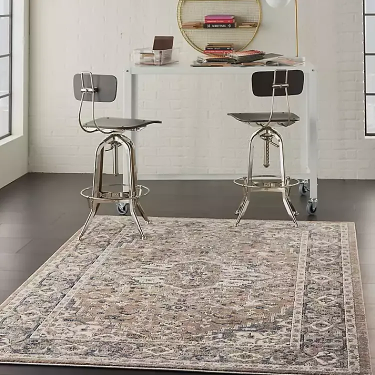 Area Rugs-Kirklands Home Multicolor Nadia Medallion Area Rug, 5x7 Gray