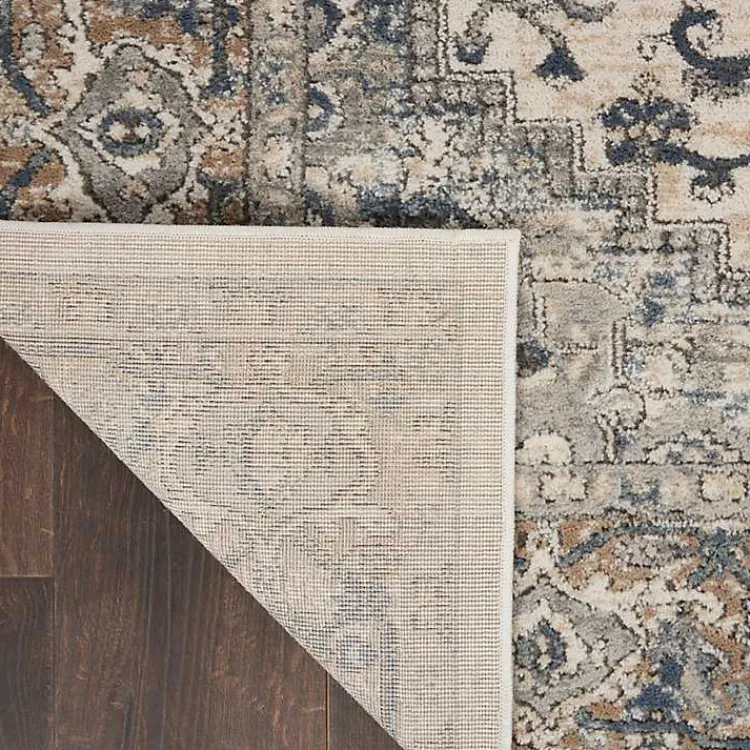 Area Rugs-Kirklands Home and Ivory Nadia Medallion Runner, 2x10 Gray