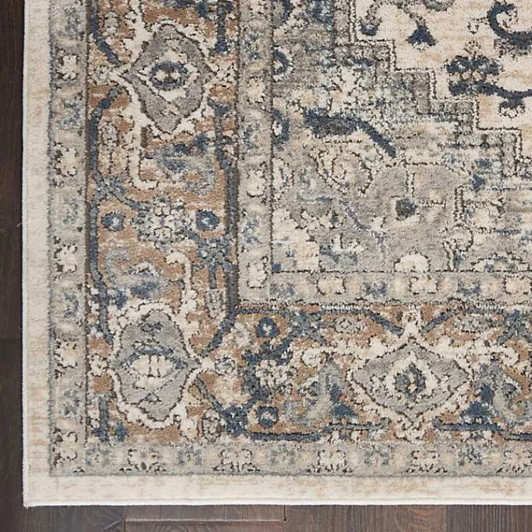 Area Rugs-Kirklands Home and Ivory Nadia Medallion Runner, 2x10 Gray