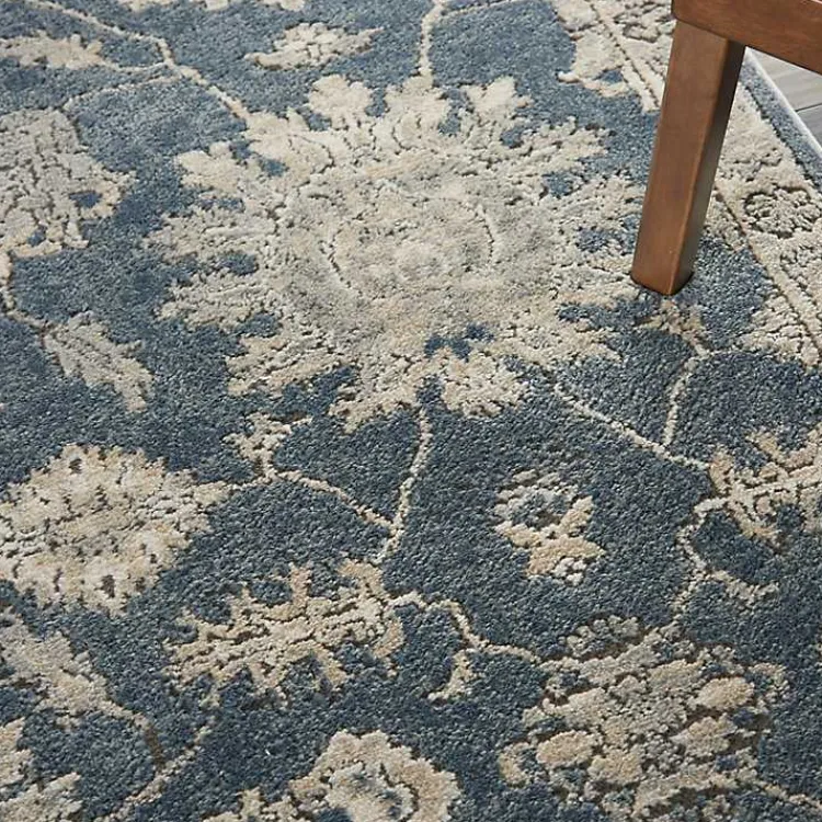 Area Rugs-Kirklands Home Blue Lush Vines Area Rug, 5x7