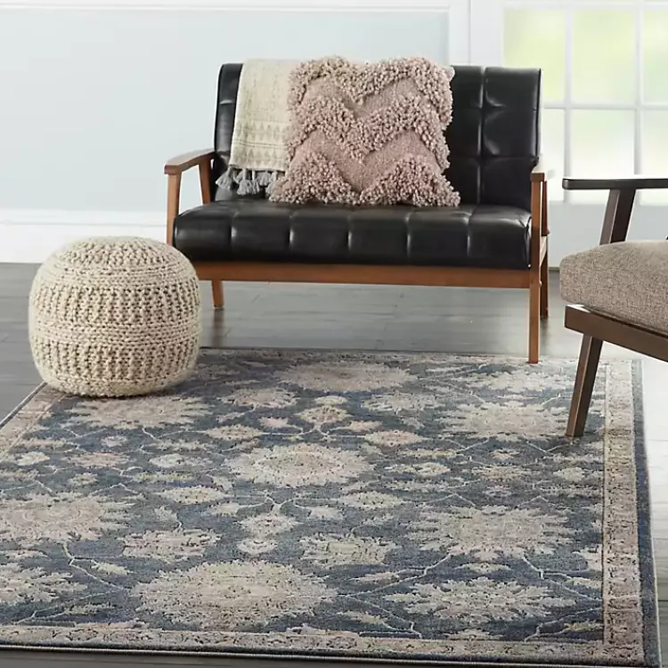 Area Rugs-Kirklands Home Blue Lush Vines Area Rug, 5x7