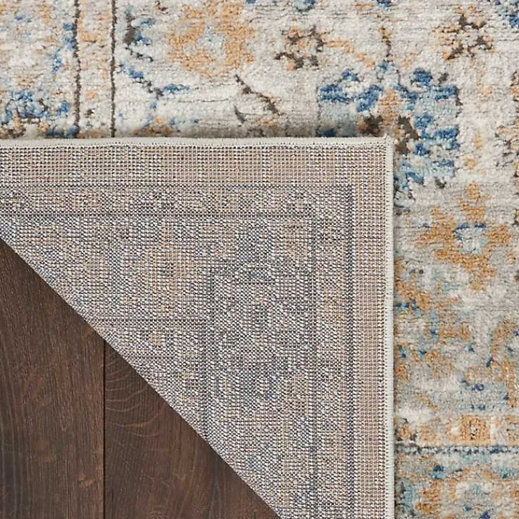 Area Rugs-Kirklands Home Blue and Gray Bordered Trina Runner