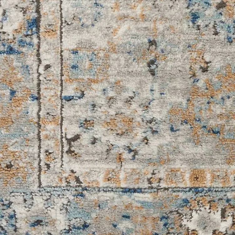 Area Rugs-Kirklands Home Blue and Gray Bordered Trina Runner