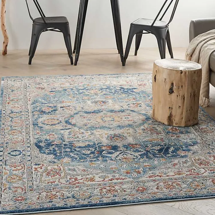 Area Rugs-Kirklands Home Vintage Raj Area Rug, 3x5 Blue