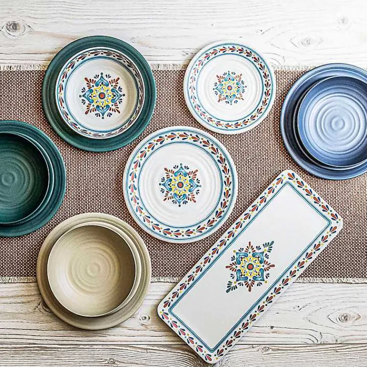 Outdoor Dining-Kirklands Home color Rio Melamine Low Bowls, Set of 6 Multi