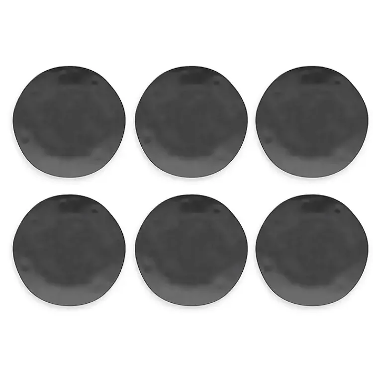 Outdoor Dining-Kirklands Home Melamine Santal Dinner Plates, Set of 6 Black