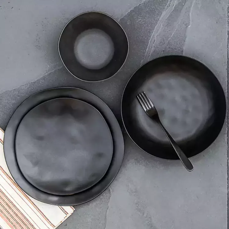 Outdoor Dining-Kirklands Home Melamine Santal Cereal Bowls, Set of 6 Black