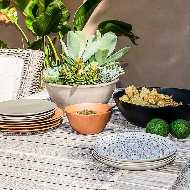 Outdoor Dining-Kirklands Home Black Melamine Santal Serving Bowl