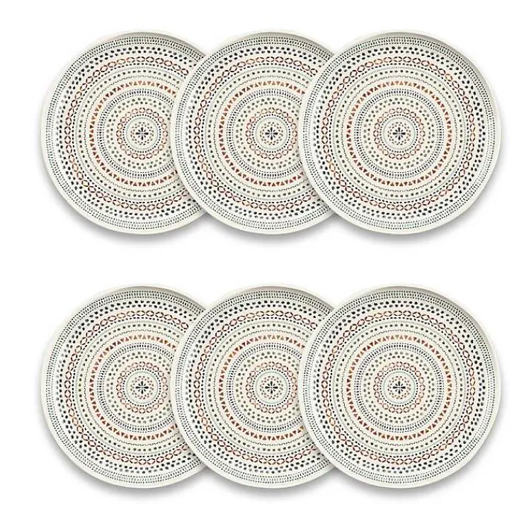 Outdoor Dining-Kirklands Home color Melamine Malena Salad Plates, Set of 6 Multi