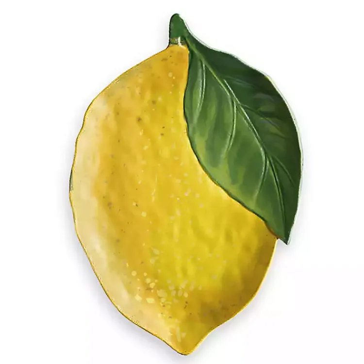 Outdoor Dining-Kirklands Home Lemon Melamine Serving Platter Yellow