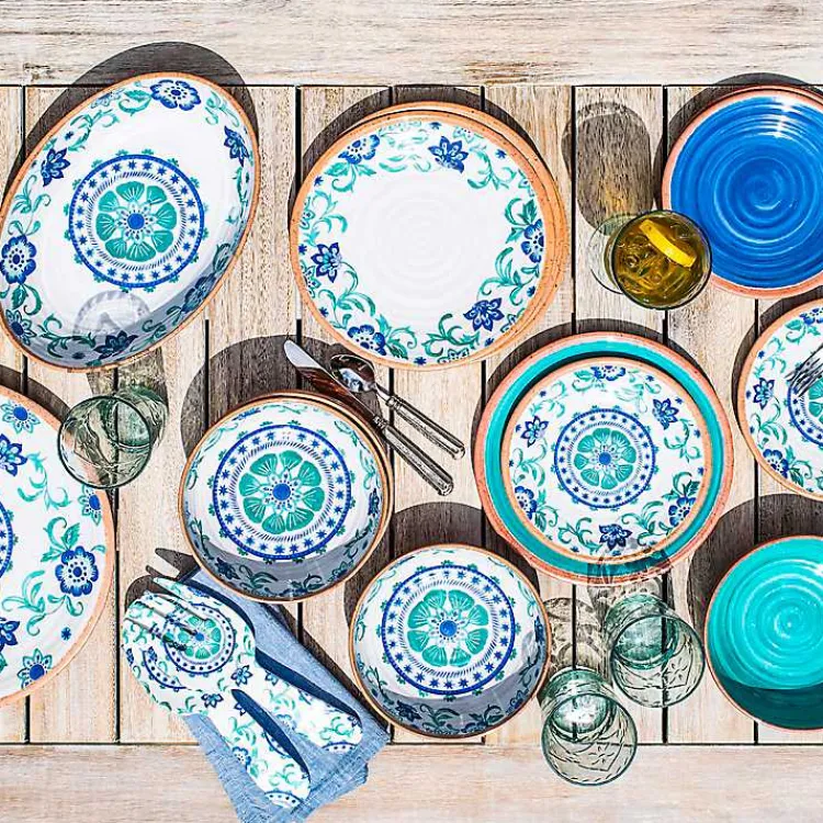 Outdoor Dining-Kirklands Home Turquoise Melamine Rio Serving Bowl