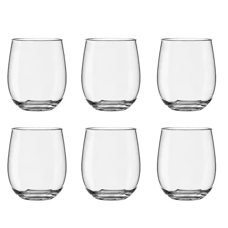 Outdoor Dining-Kirklands Home Acrylic Stemless Wine Glasses, Set of 6 Clear