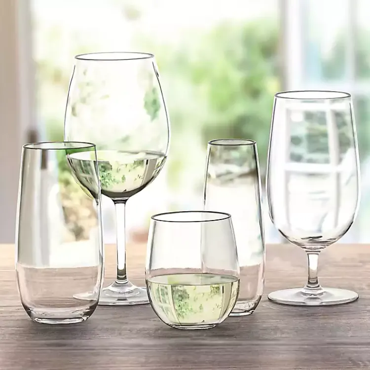 Outdoor Dining-Kirklands Home Acrylic Stemless Wine Glasses, Set of 6 Clear