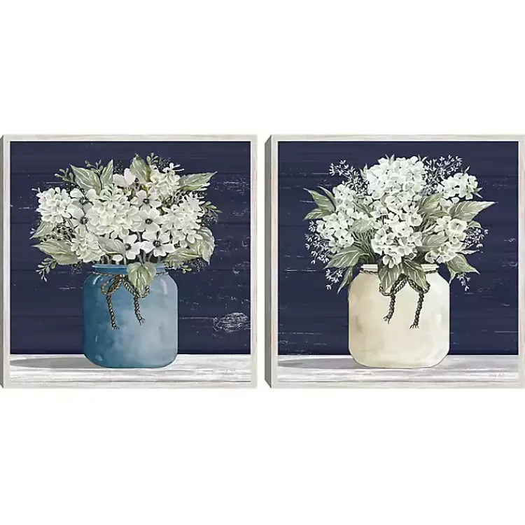 Framed Art-Kirklands Home White Blossom Bouquet 2-pc. Framed Wall Art Set