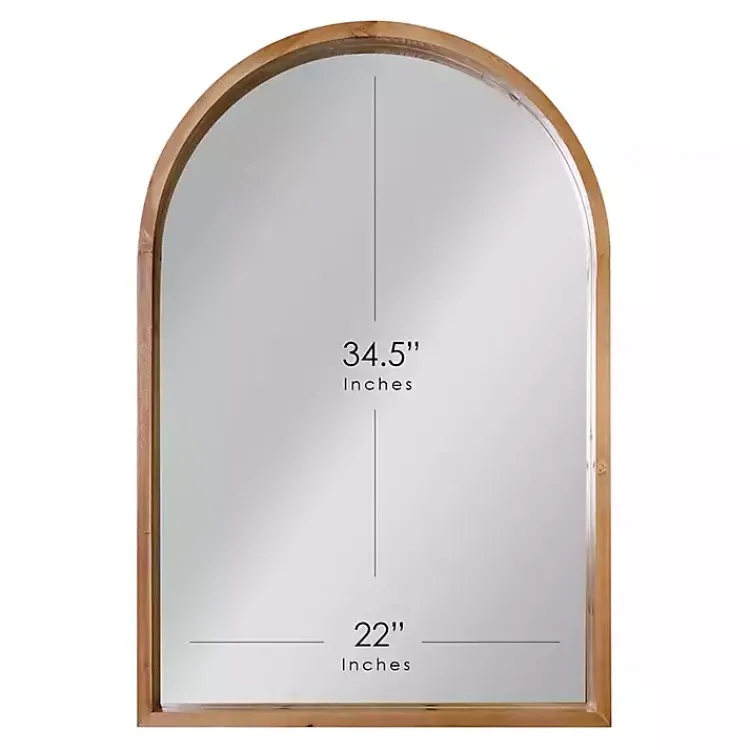 Decorative Mirrors-Kirklands Home Ciarra Natural Wood Arch Wall Mirror