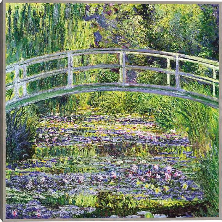Canvas Art-Kirklands Home Waterlillies with Japanese Bridge Canvas Art Print