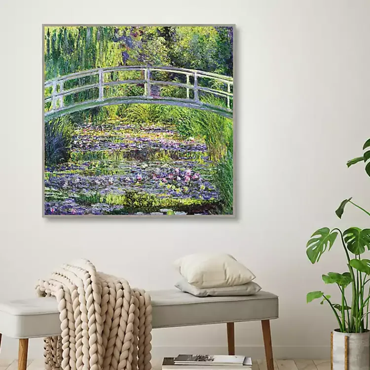 Canvas Art-Kirklands Home Waterlillies with Japanese Bridge Canvas Art Print