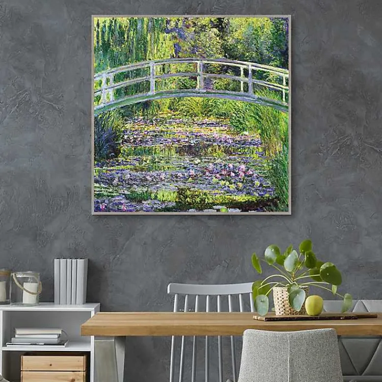 Canvas Art-Kirklands Home Waterlillies with Japanese Bridge Canvas Art Print