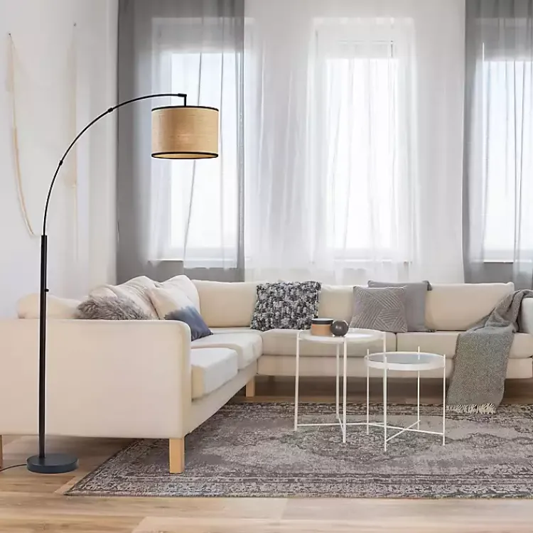 Floor Lamps-Kirklands Home Metal Arched Floor Lamp Black