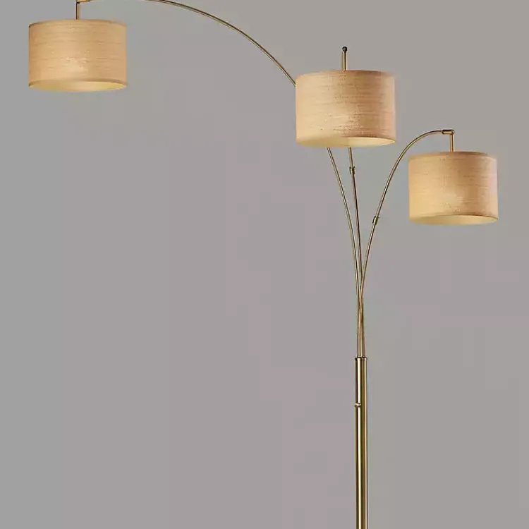 Floor Lamps-Kirklands Home Metal 3-Arm Arched Floor Lamp Gold