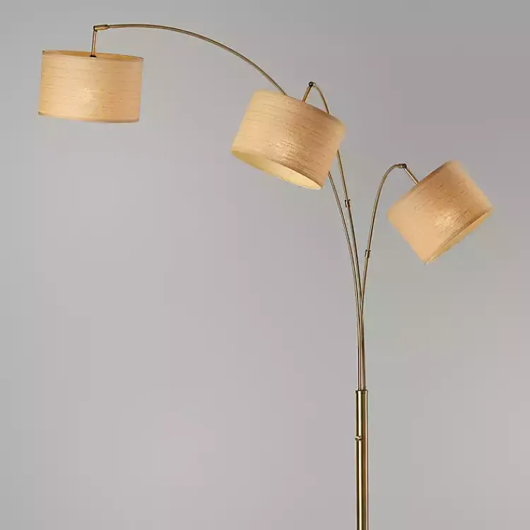 Floor Lamps-Kirklands Home Metal 3-Arm Arched Floor Lamp Gold