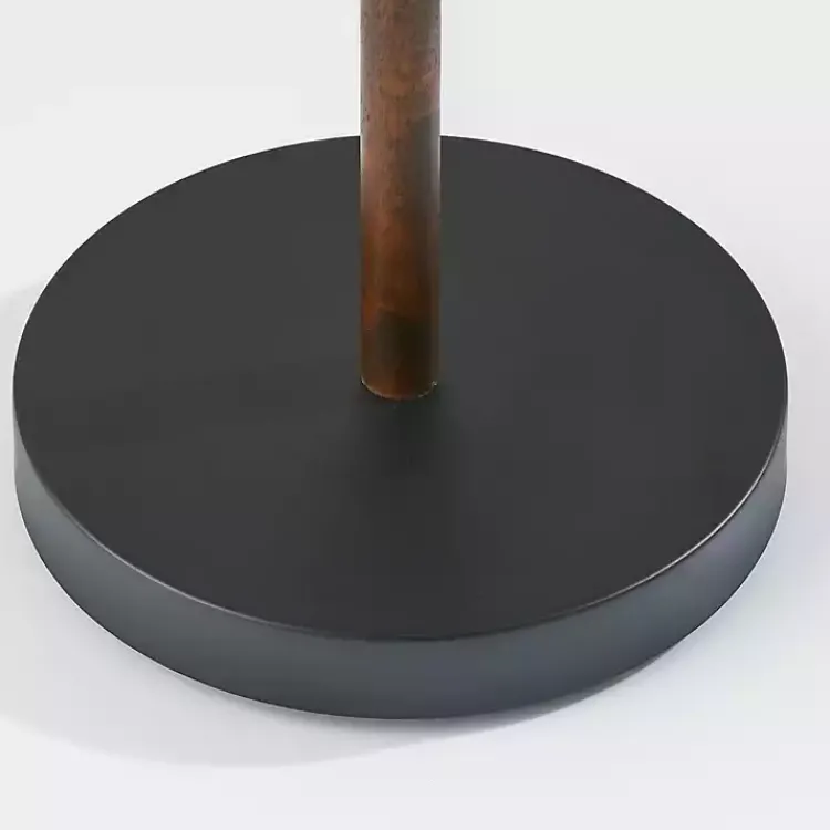 Floor Lamps-Kirklands Home Black Metal Walnut Flare Pulls Floor Lamp Tan