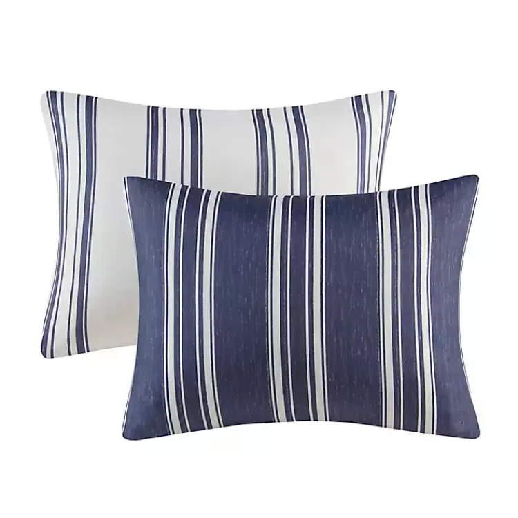 Comforters-Kirklands Home Blue Stripe Jackson 3-pc. King Comforter Set