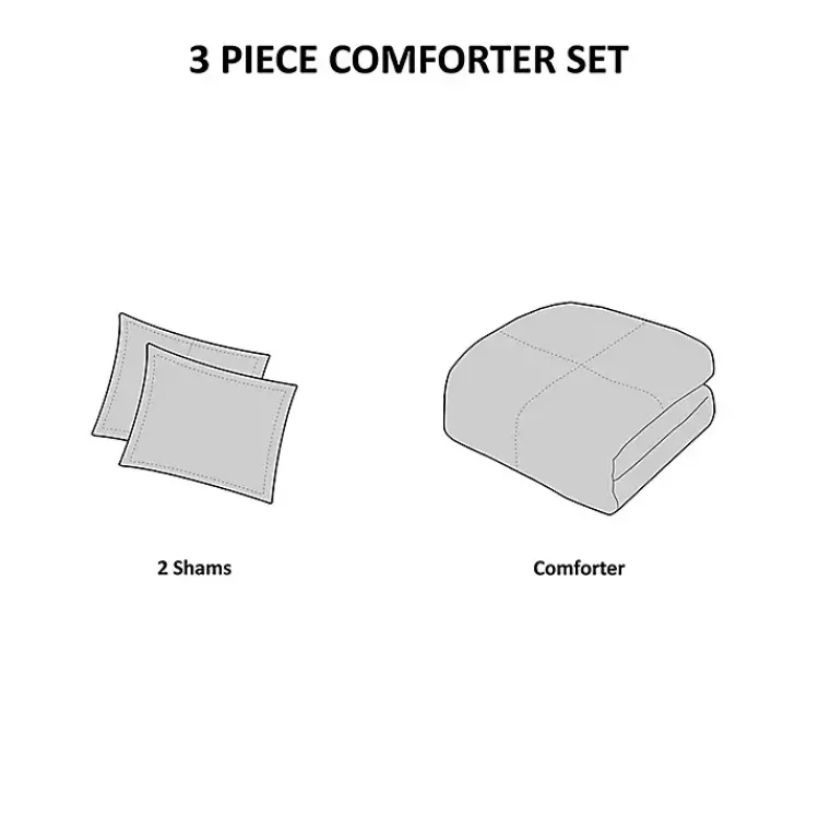 Comforters-Kirklands Home Blue Stripe Jackson 3-pc. King Comforter Set