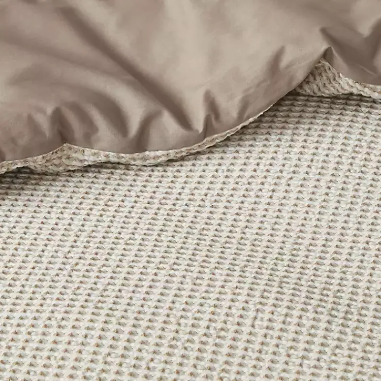 Duvets-Kirklands Home Beige Waffle Weave 3-pc. Queen Duvet Cover Set Tan