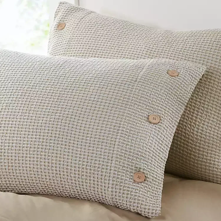 Duvets-Kirklands Home Beige Waffle Weave 3-pc. Queen Duvet Cover Set Tan