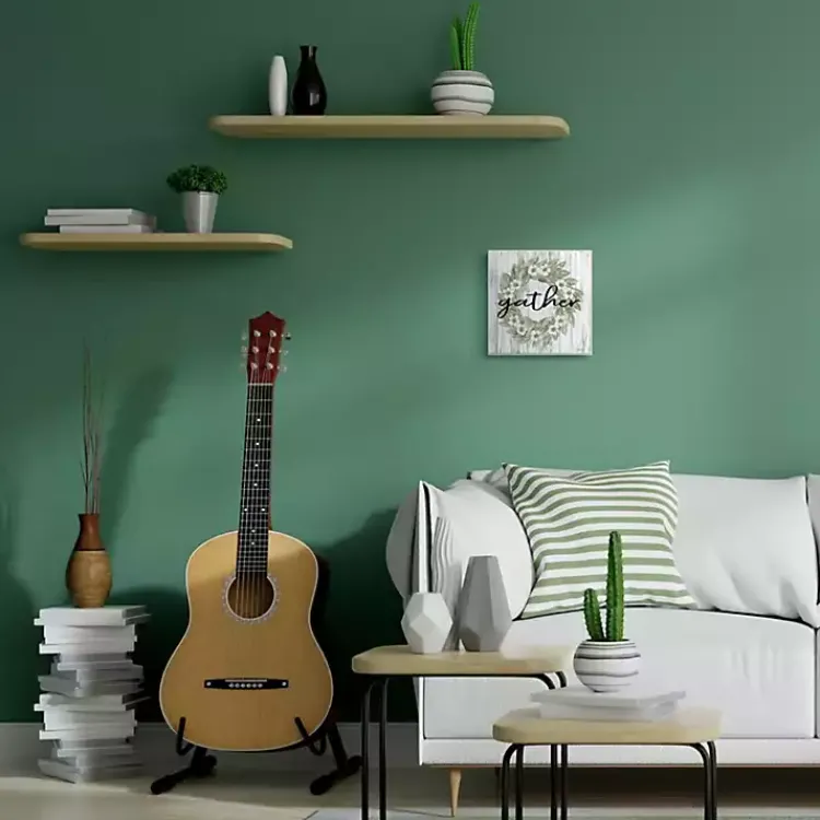 Wall Quotes & Signs-Kirklands Home Gather In Floral Wood Plank Wall Plaque