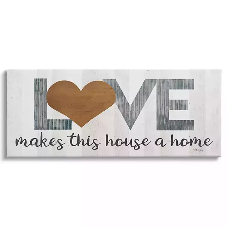 Wall Quotes & Signs-Kirklands Home Love Makes this House a Home Canvas Wall Plaque