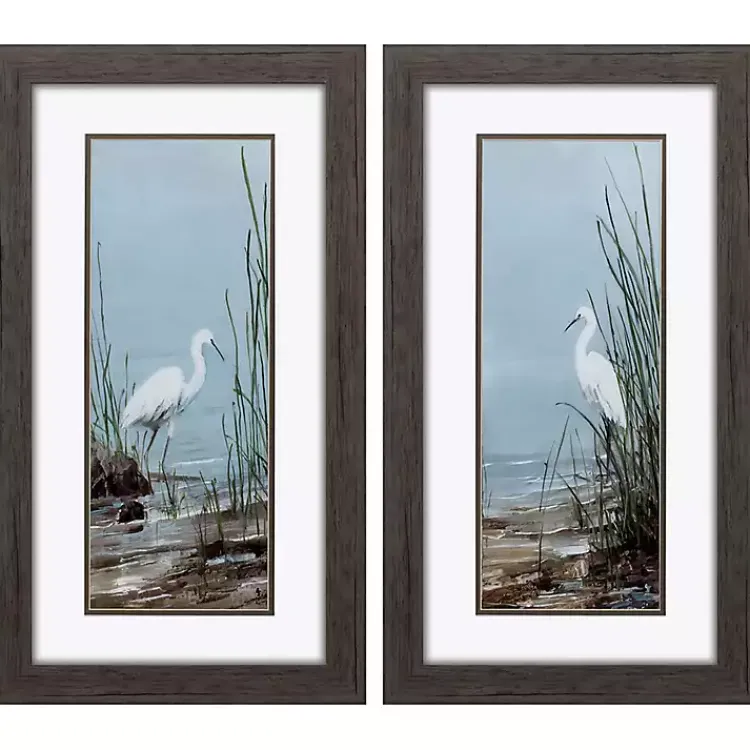 Framed Art-Kirklands Home Island Egret Framed Art Prints, Set of 2