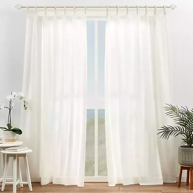 Curtains & Drapes-Kirklands Home Oatmeal Braided 2-pc. Curtain Panel Set, 108 in.