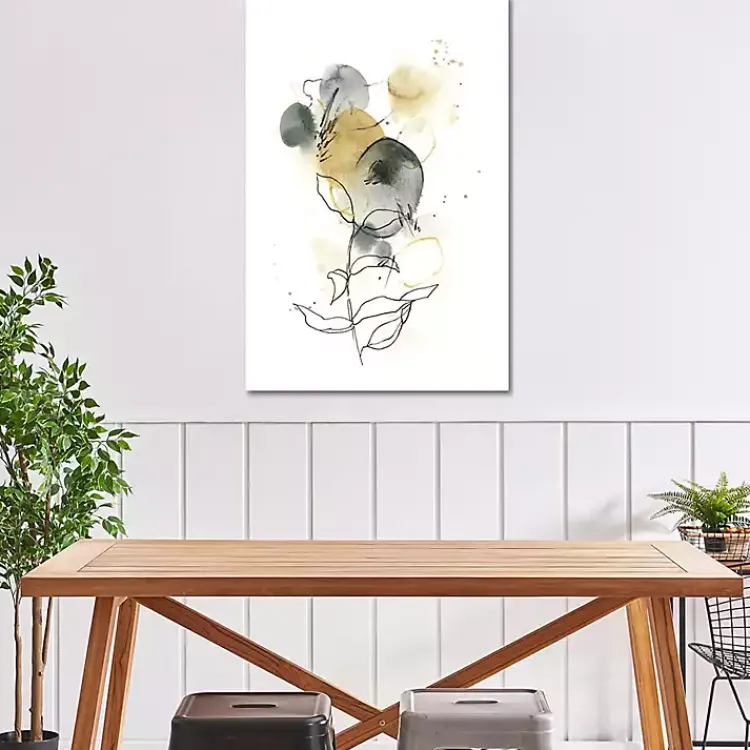 Canvas Art-Kirklands Home Mustard Yellow and Gray Abstract Canvas Art Print