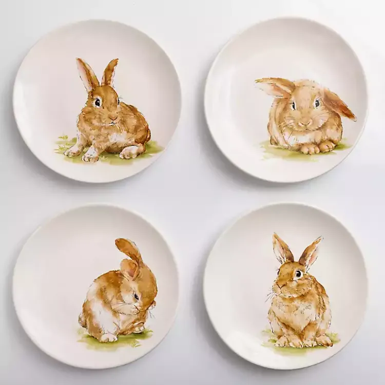 Dinnerware-Kirklands Home Sweet Bunny Salad Plates, Set of 4