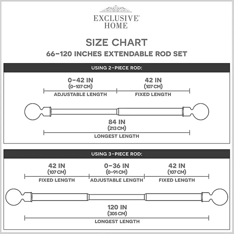 Curtain Rods & Hardware-Kirklands Home Matte Bronze Eleanor Curtain Rod Set, 120 in.