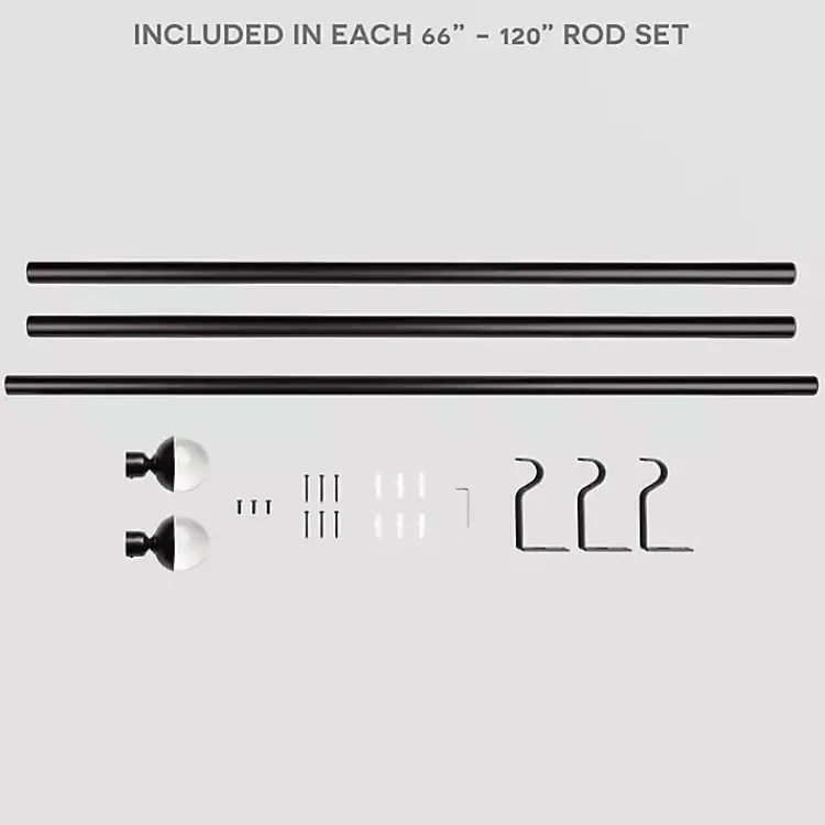 Curtain Rods & Hardware-Kirklands Home Matte Bronze Eleanor Curtain Rod Set, 120 in.