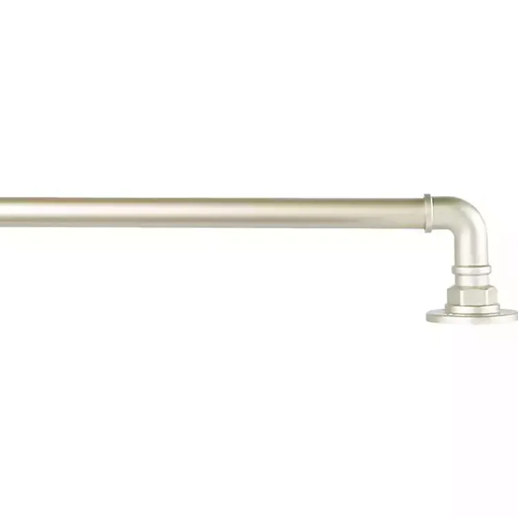 Curtain Rods & Hardware-Kirklands Home Matte Silver Hyde Wrap Around Curtain Rod, 120 in.