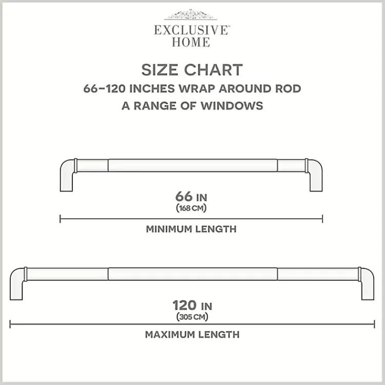 Curtain Rods & Hardware-Kirklands Home Matte Silver Hyde Wrap Around Curtain Rod, 120 in.