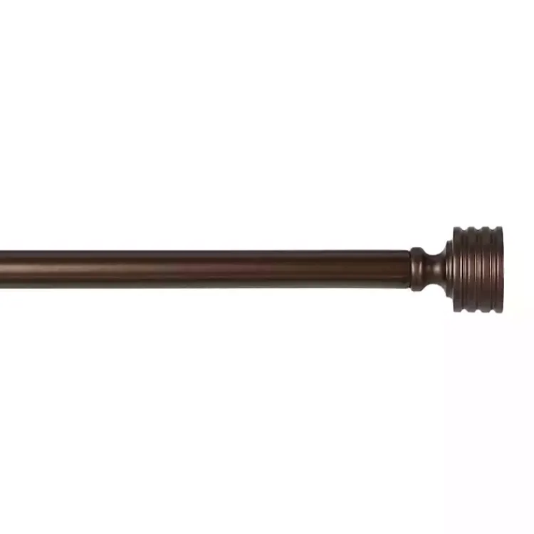 Curtain Rods & Hardware-Kirklands Home Bronze Stacked Cylinder Curtain Rod, 120 in.
