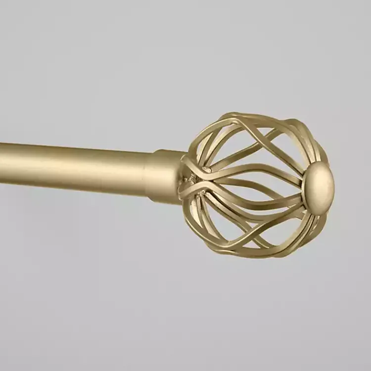 Curtain Rods & Hardware-Kirklands Home Gold Open Sphere Curtain Rod, 120 in.