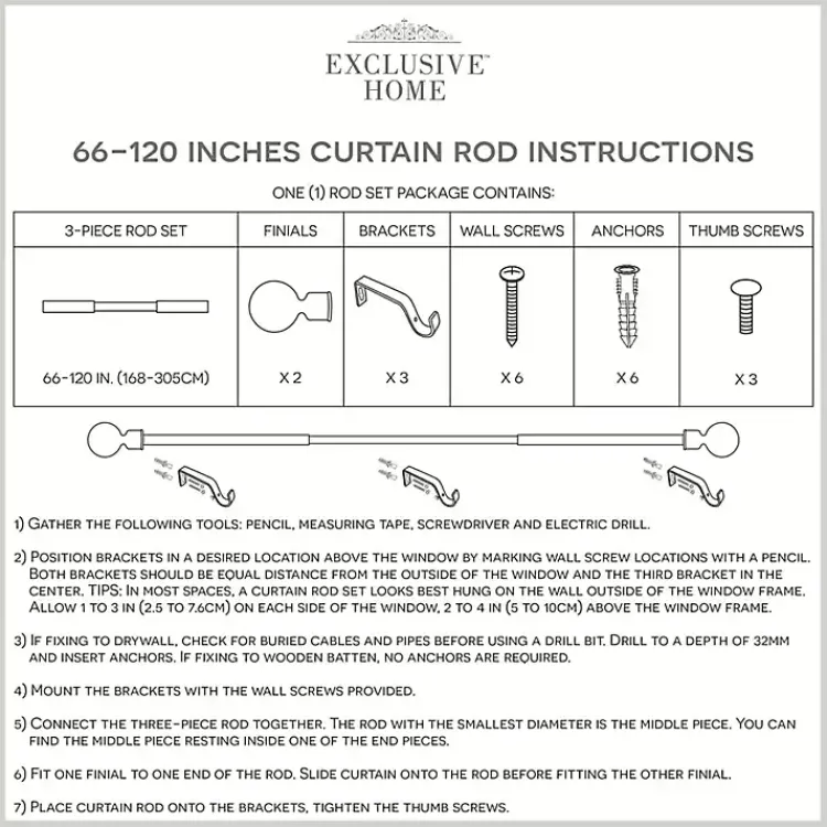 Curtain Rods & Hardware-Kirklands Home Gold Open Sphere Curtain Rod, 120 in.