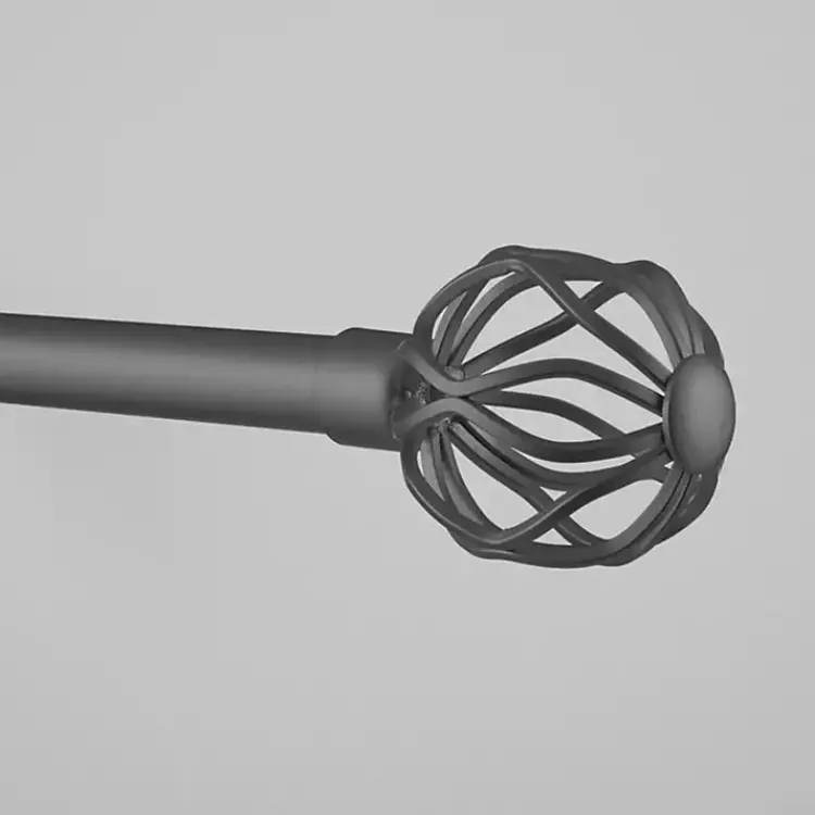 Curtain Rods & Hardware-Kirklands Home Gunmetal Open Sphere Curtain Rod, 72 in.