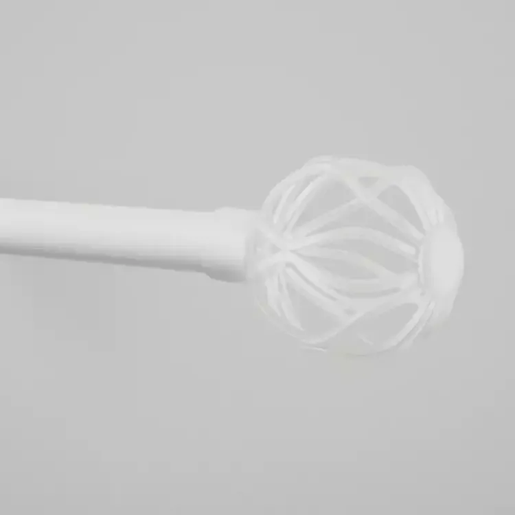 Curtain Rods & Hardware-Kirklands Home Matte White Open Sphere Curtain Rod, 120 in.