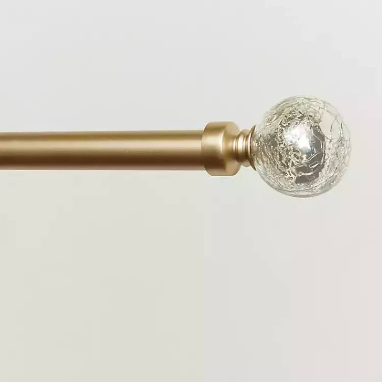 Curtain Rods & Hardware-Kirklands Home Gold Aged Mercury Sphere Curtain Rod, 72 in.