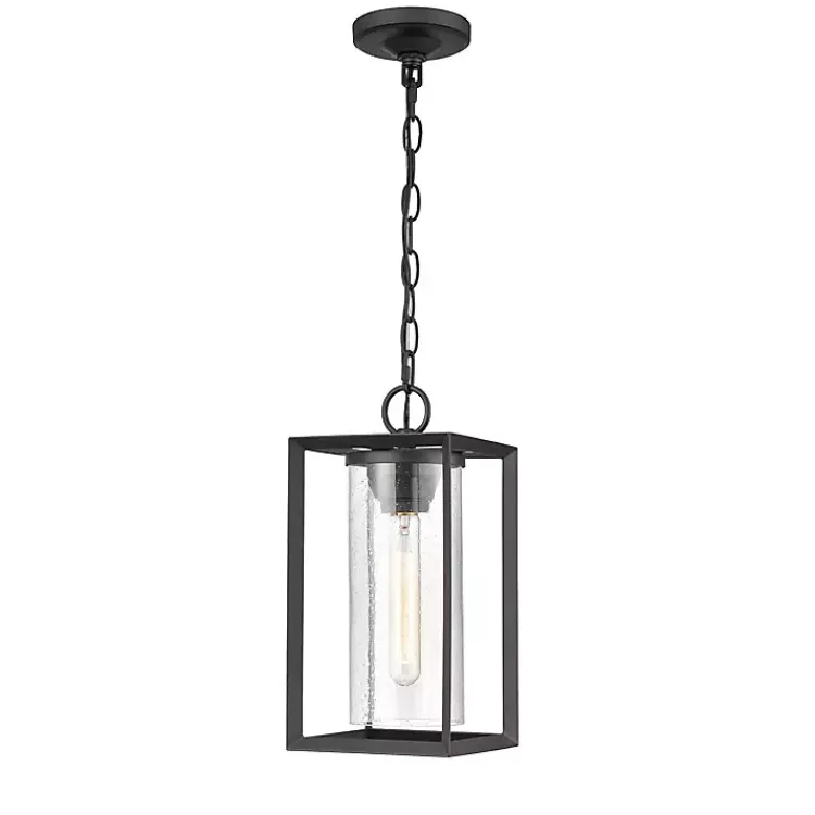 Chandeliers & Pendant Lighting-Kirklands Home Metal Lantern Pendant Light Black