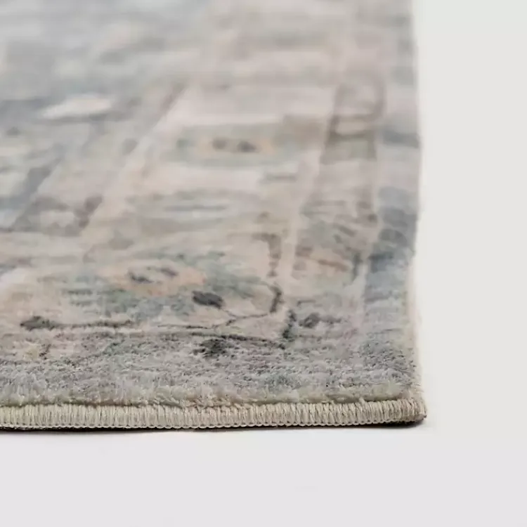 Area Rugs-Kirklands Home Rosette Dusty Aqua Area Rug, 5x7