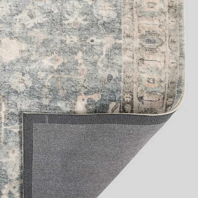 Area Rugs-Kirklands Home Rosette Dusty Aqua Area Rug, 5x7