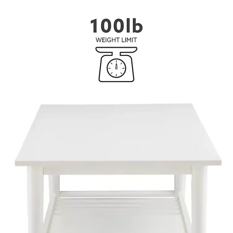 Coffee Tables-Kirklands Home White Wood Midcentury Coffee Table